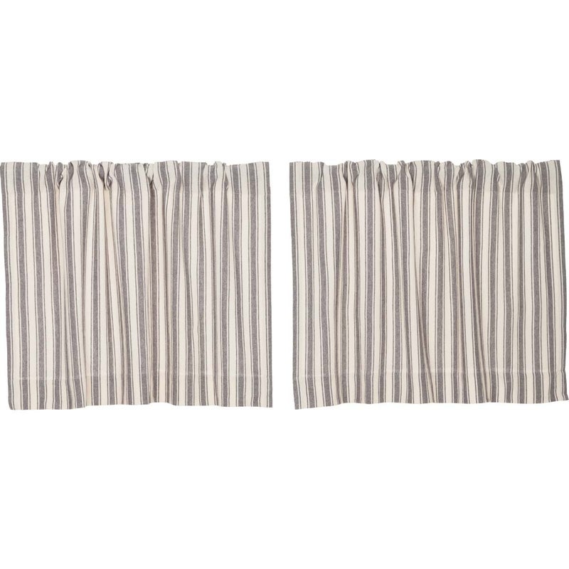Piper Classics Market Place Gray Ticking Stripe Tier Curtains - Image 4